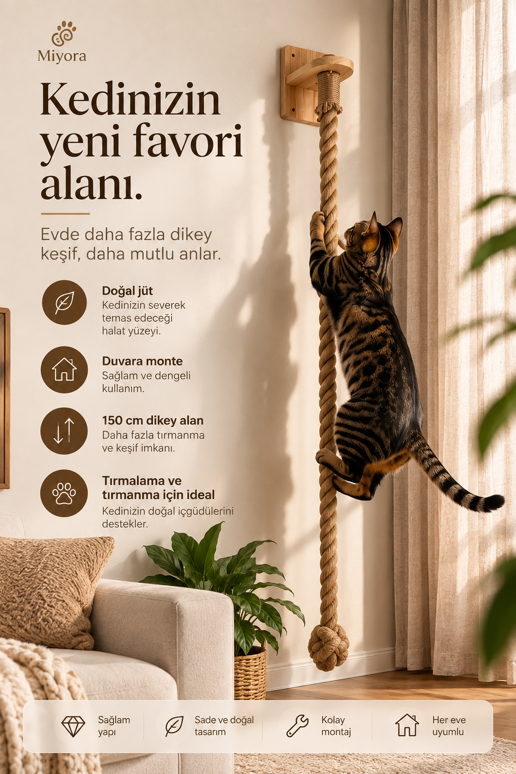Miyora - Kedi tırmanma halatı