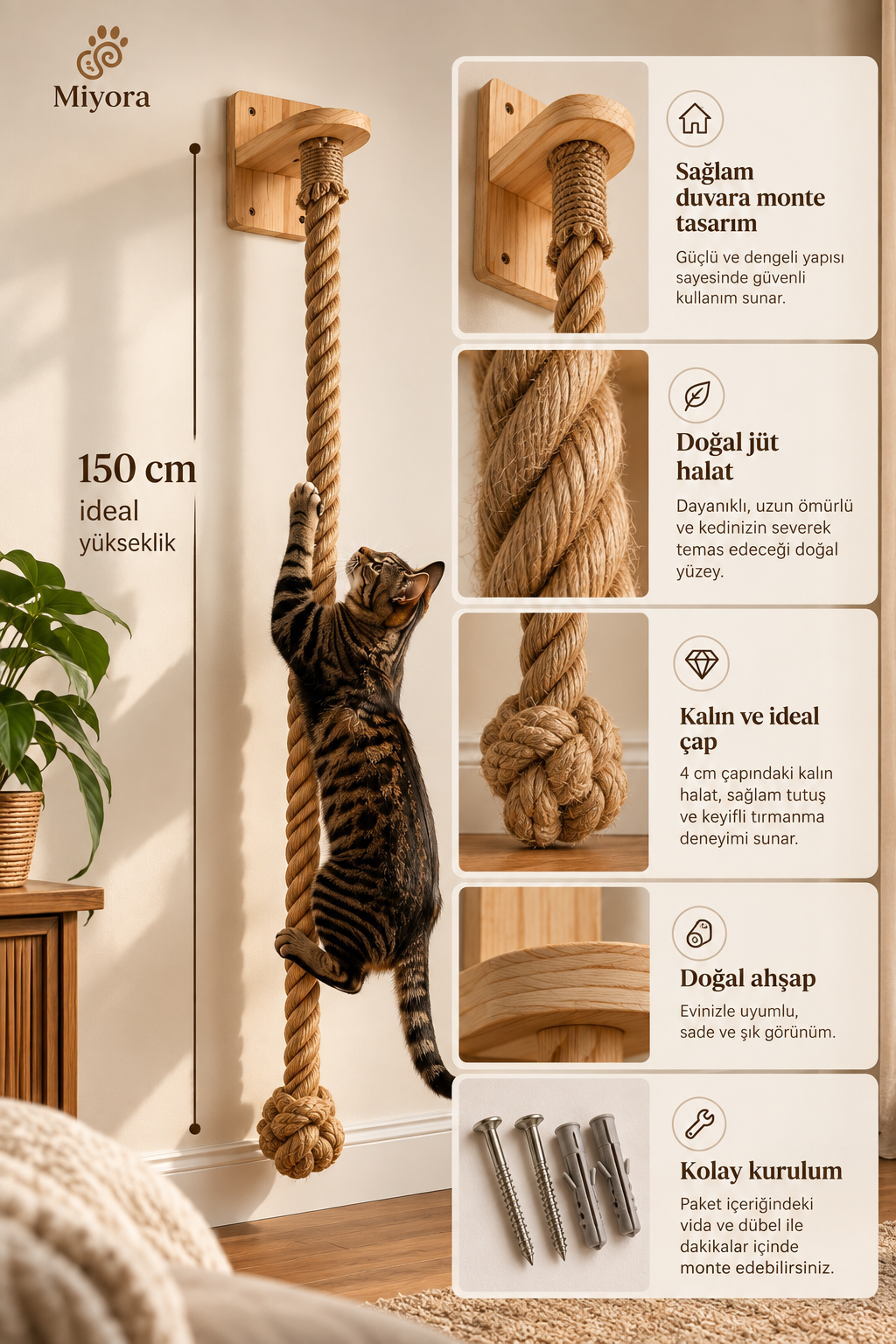 Miyora - Kedi tırmanma halatı